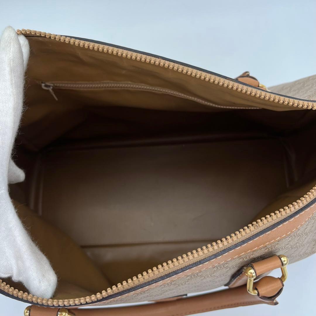 CELINE ボストンバッグ 手提げ ホワイトマカダム柄 トリオンフ 大容量