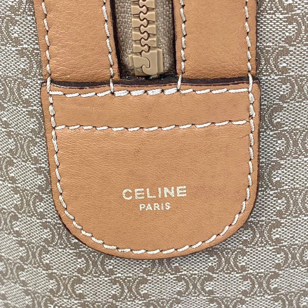 CELINE ボストンバッグ 手提げ ホワイトマカダム柄 トリオンフ 大容量