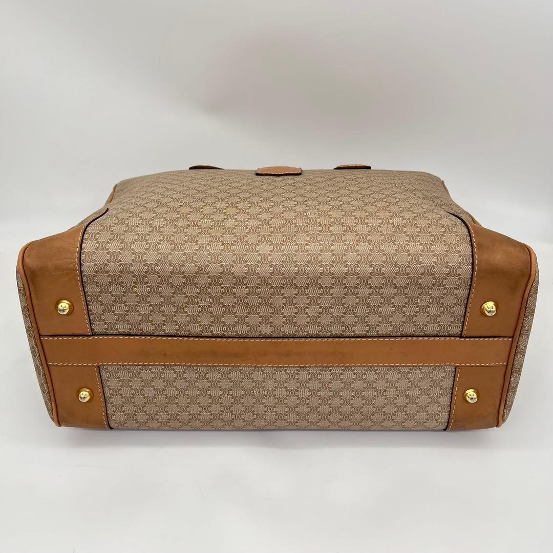 CELINE ボストンバッグ 手提げ ホワイトマカダム柄 トリオンフ 大容量