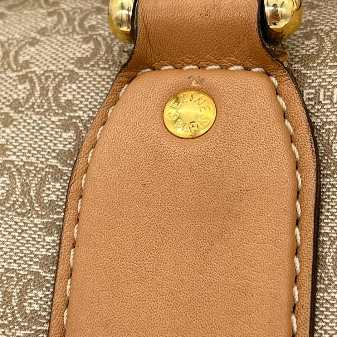 CELINE ボストンバッグ 手提げ ホワイトマカダム柄 トリオンフ 大容量