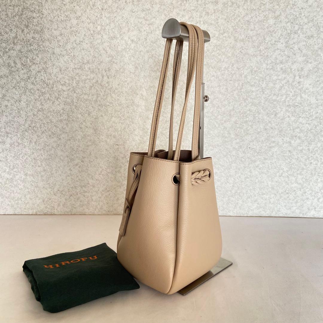 完売カラー✨HIROFU ヒロフ ロシェ レザーショルダーバッグ S ティー