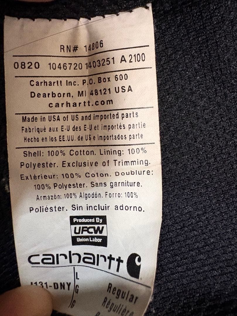 Carhartt フード付きジャケット L ネイビー