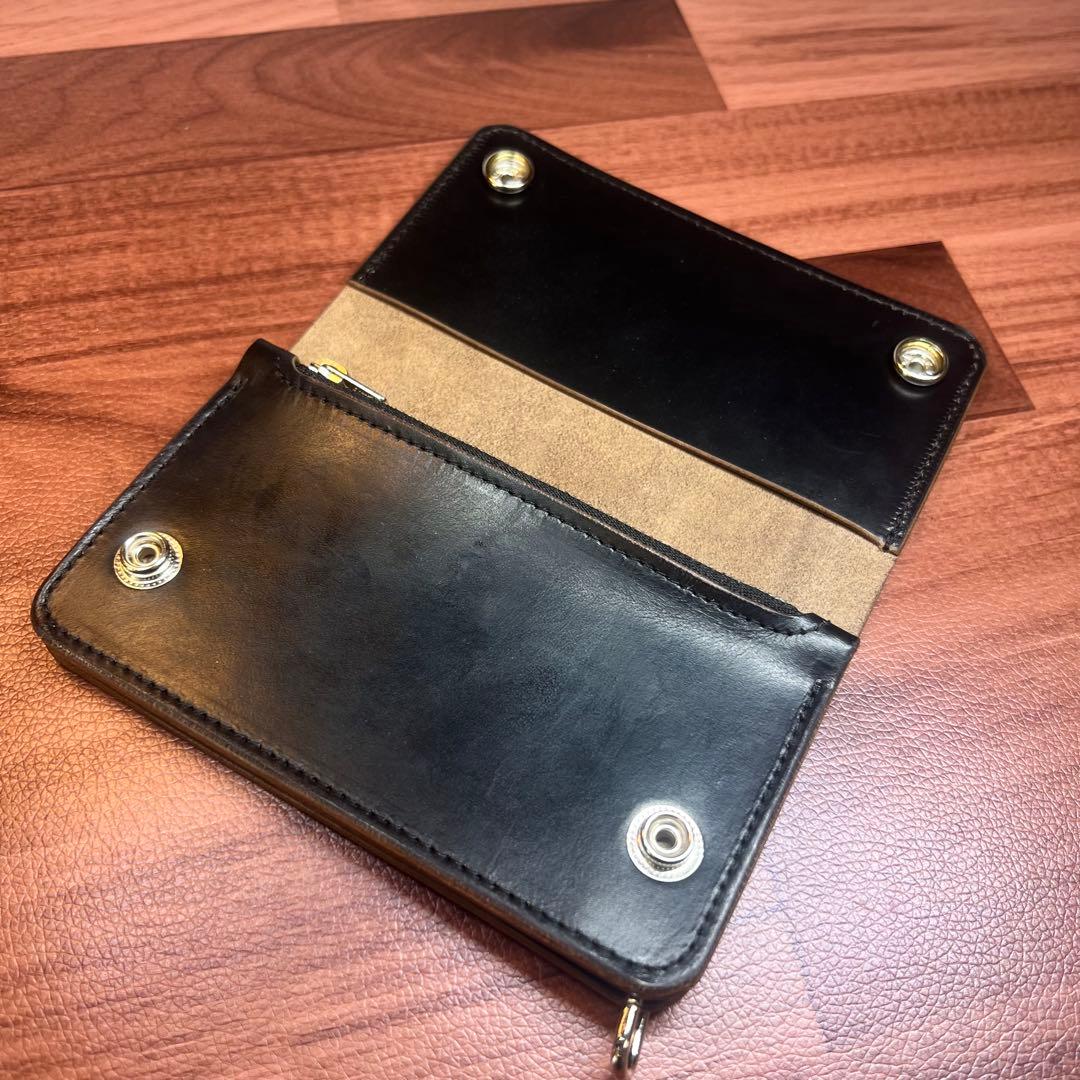 【トラッカーウォレット ミドル 2層】 クロムエクセル 茶芯 ブラック シルバー