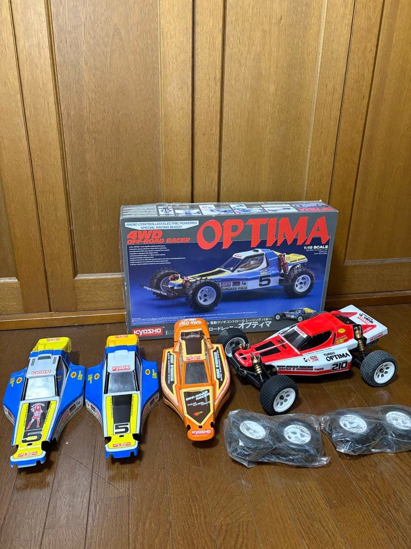 京商オプティマ (ターボオプティマ仕様) ボディー4枚、メカ一式とオプション付き