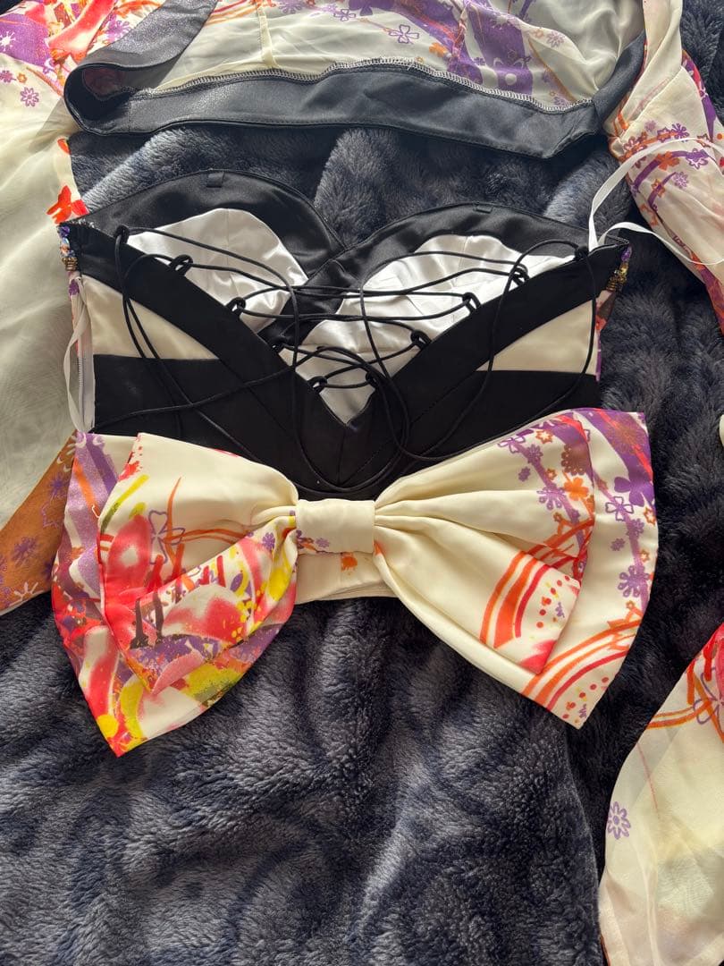 花柄和装コスプレ衣装