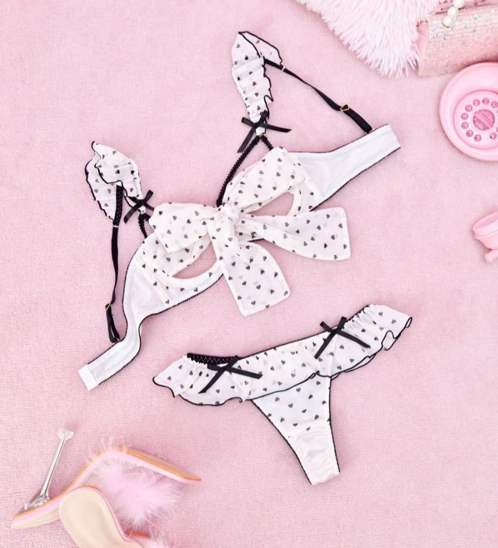 【ほどけるブラ】LOVE2nd　ラブラン ブラ&ショーツセット　F75 ブラック