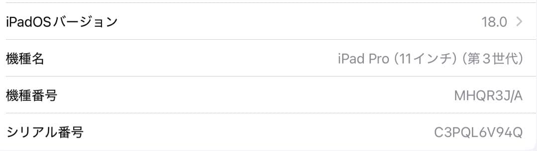 iPad Pro 11インチ第3世代Wi-Fi 128GB スペースグレー