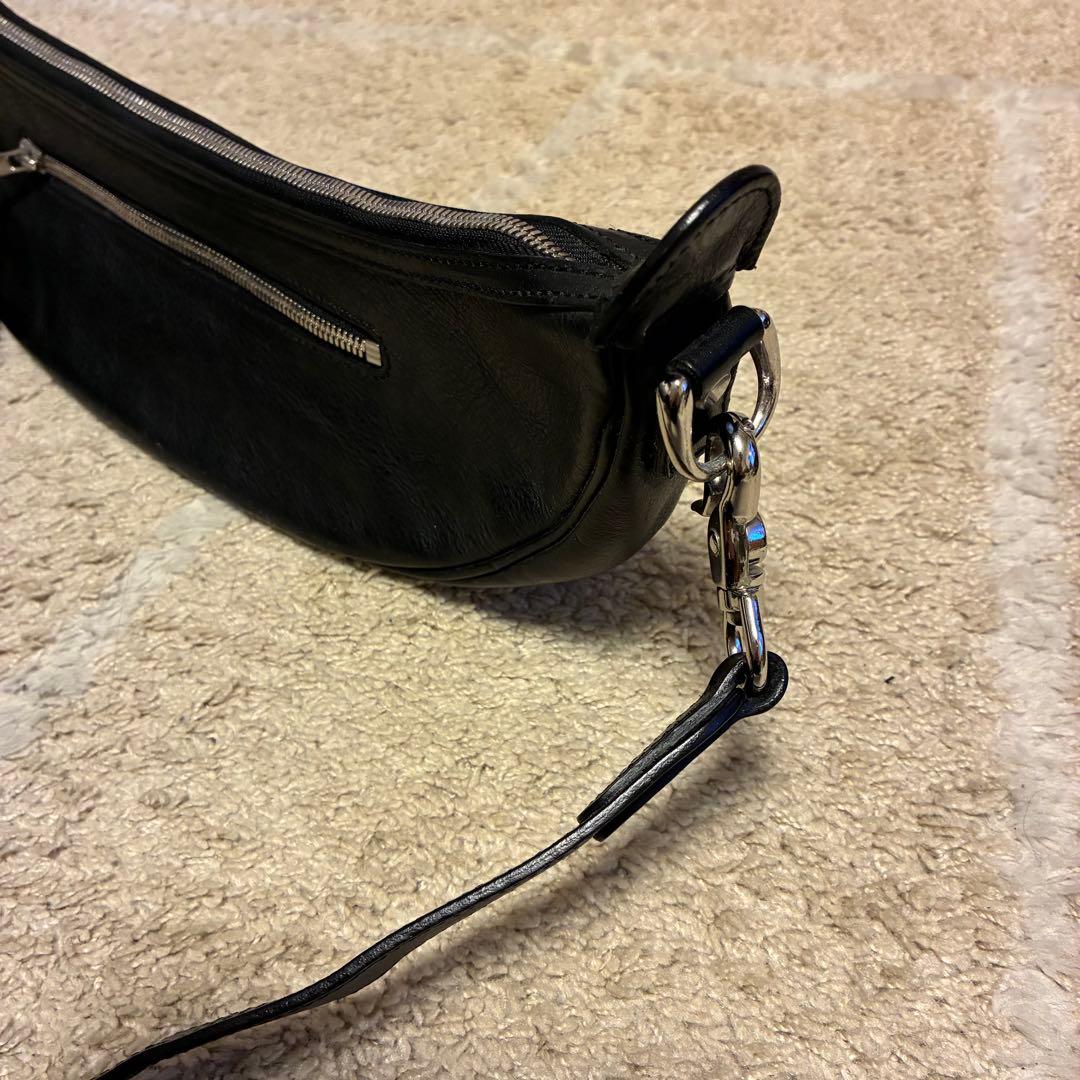 【美品】東京上野　万双　レザー　ショルダーバッグ　黒