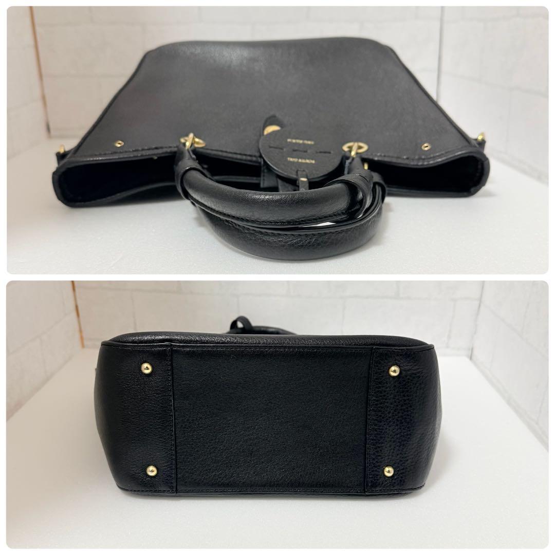 新品同様 ポーター ミニアチュール 2way ハンドバッグ ブラック レザー