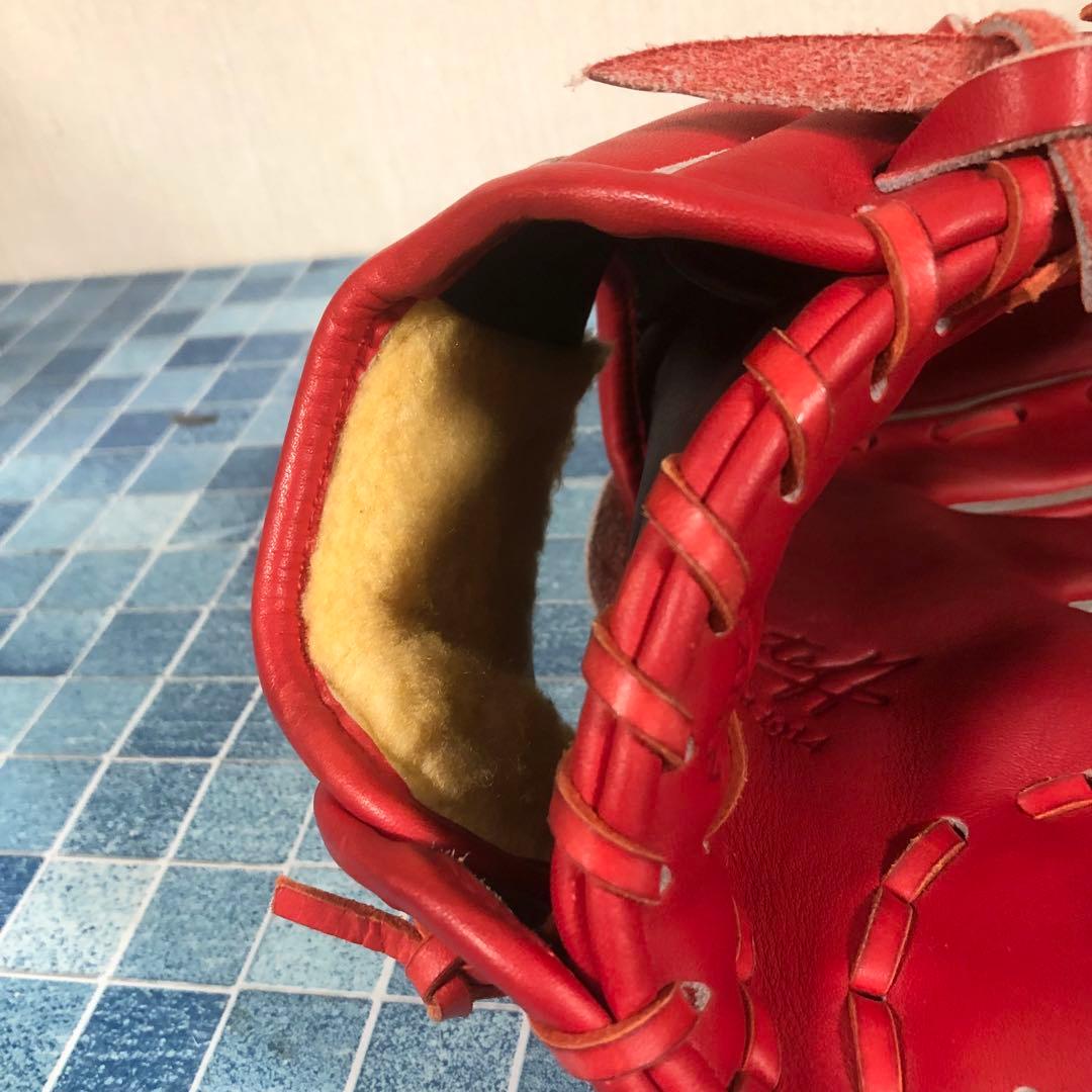 Wilson 赤 軟式グローブ 投手 ピッチャー ウィルソン 美品 レッド