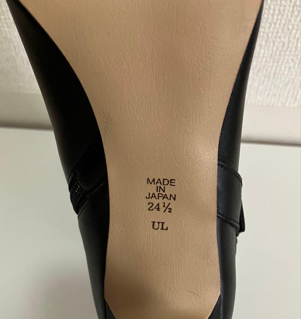 DIANA 黒レザーブーツ バックル付き