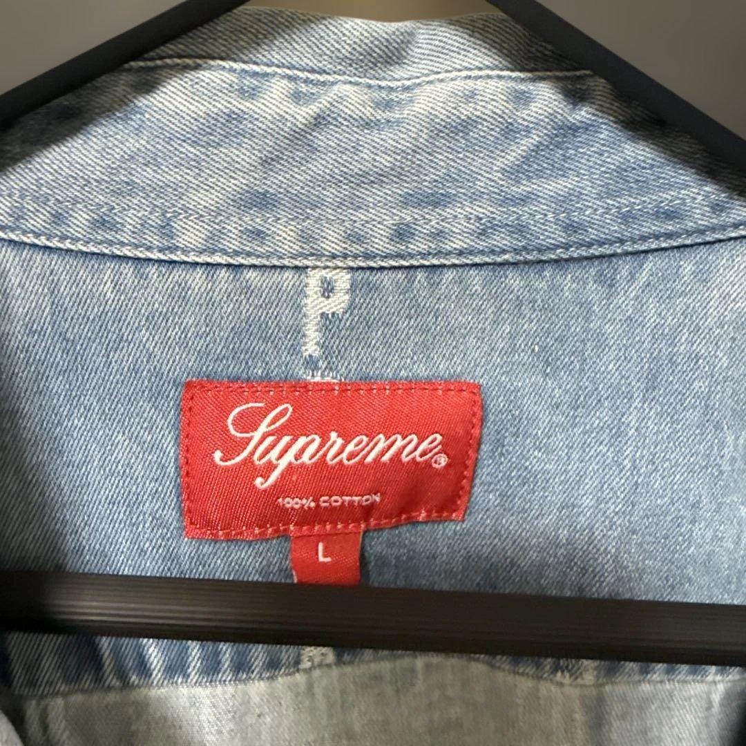 トップス Supreme Logo Stripe Jacquard Denim Shirt