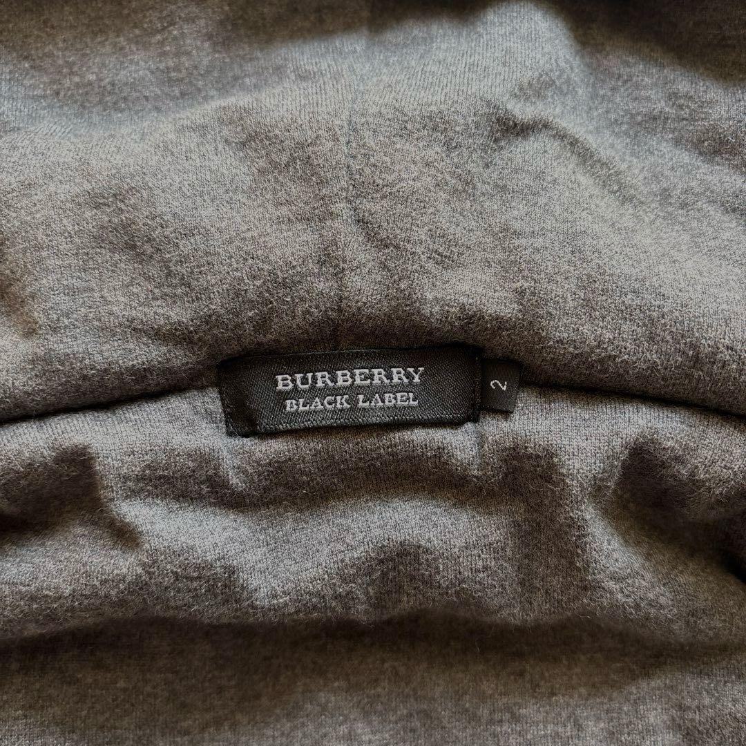 【極美品】バーバリーブラックレーベル ニットベスト 中綿入り フーディー 刺繍入