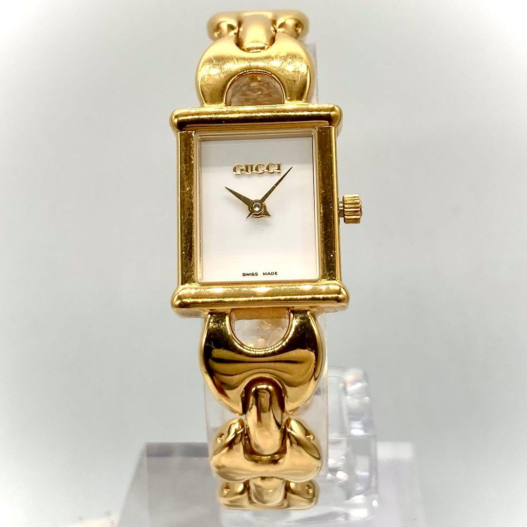 【稼動】 グッチ 腕時計 チェンジベルト 1800L 交換ベルト3色 ゴールド