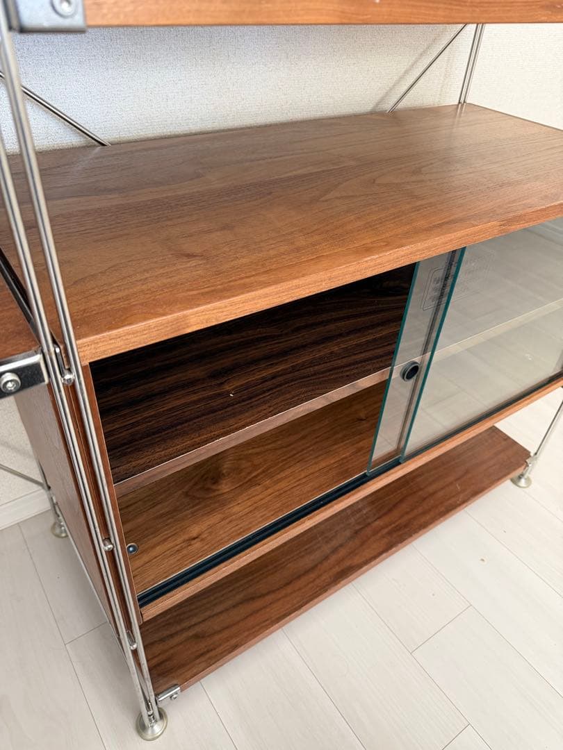 無印良品 ステンレスユニットシェルフ・大（ウォールナット）組み合わせ組立済