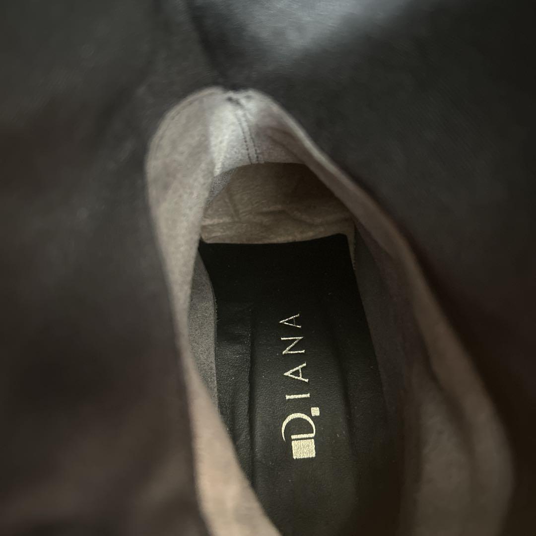 ダイアナ　24.5 ブラックレザー ニーハイブーツ