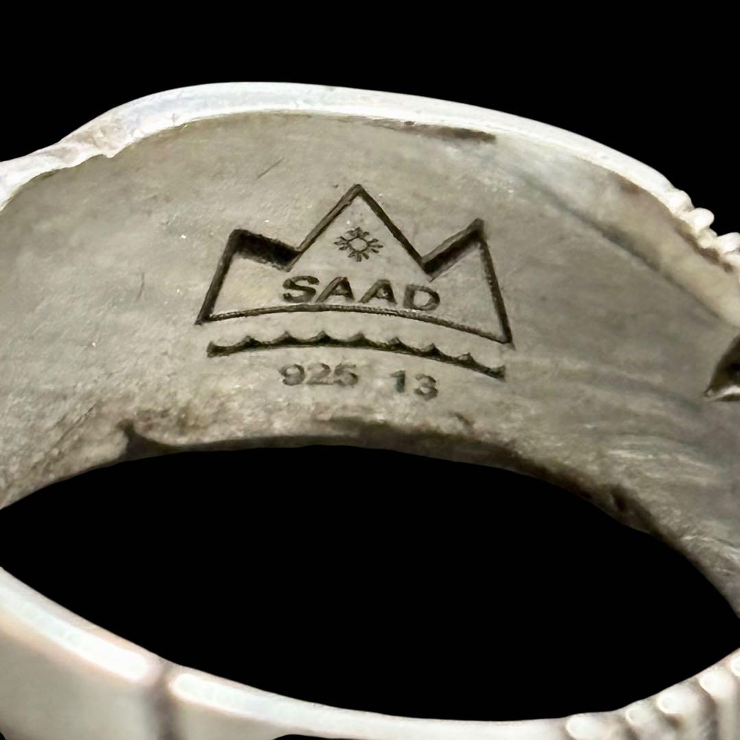 【良品】 SAAD サード リング シルバー 925 フェザー ツイスト メンズ