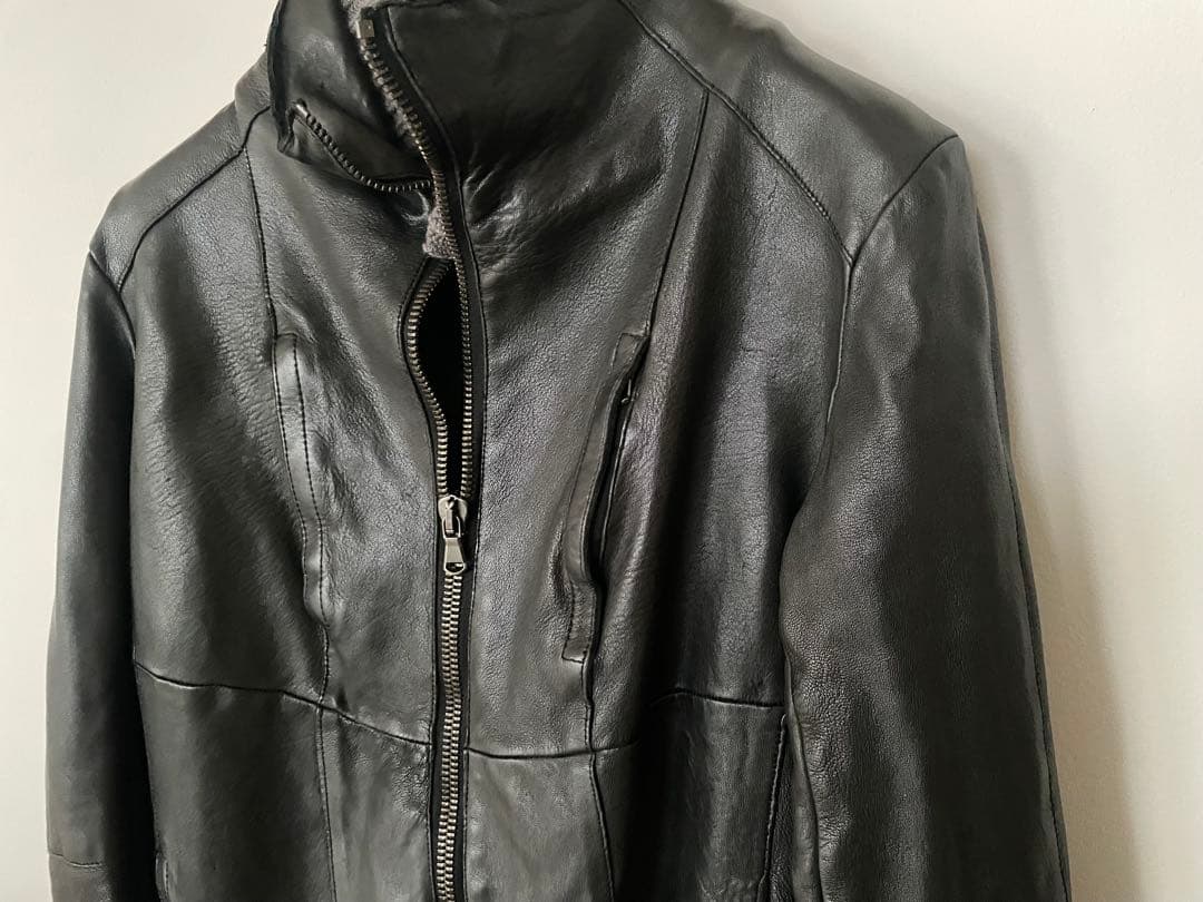 【TRANSIT PAR-SUCH】レザーニットシングルジャケット