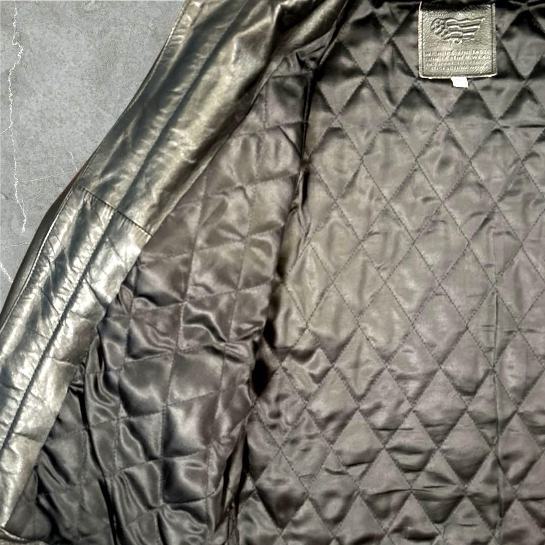 希少 American nostalgia レザージャケット 本革 シングル 黒