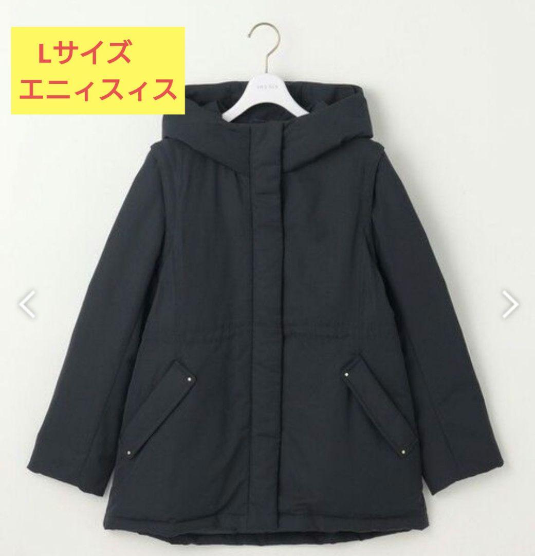 エニィスィス　2WAYドロストフーディミドルダウン　L　ネイビー　anySiS