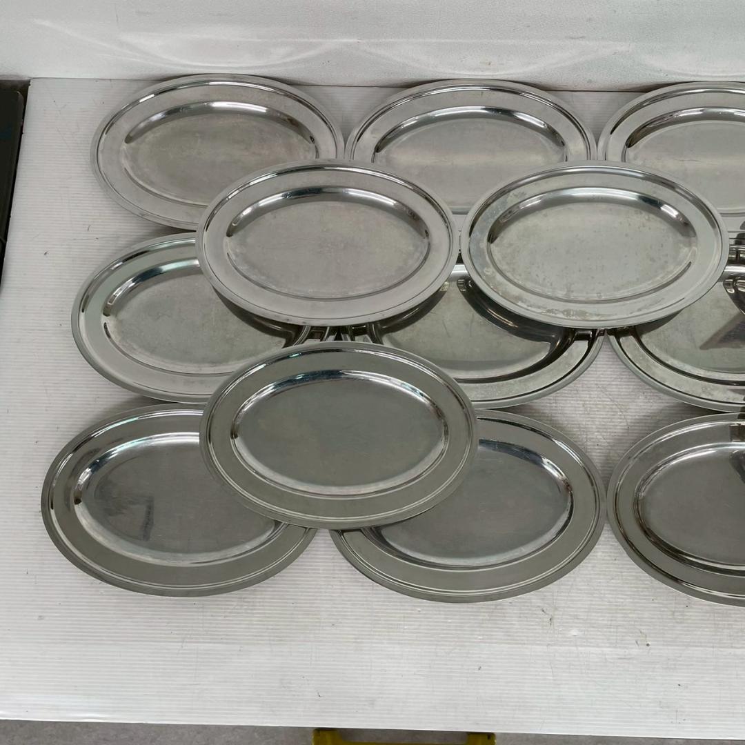 ステンレス皿 巻渕小判皿 業務用 ブュッフェ用 17枚セット J0879
