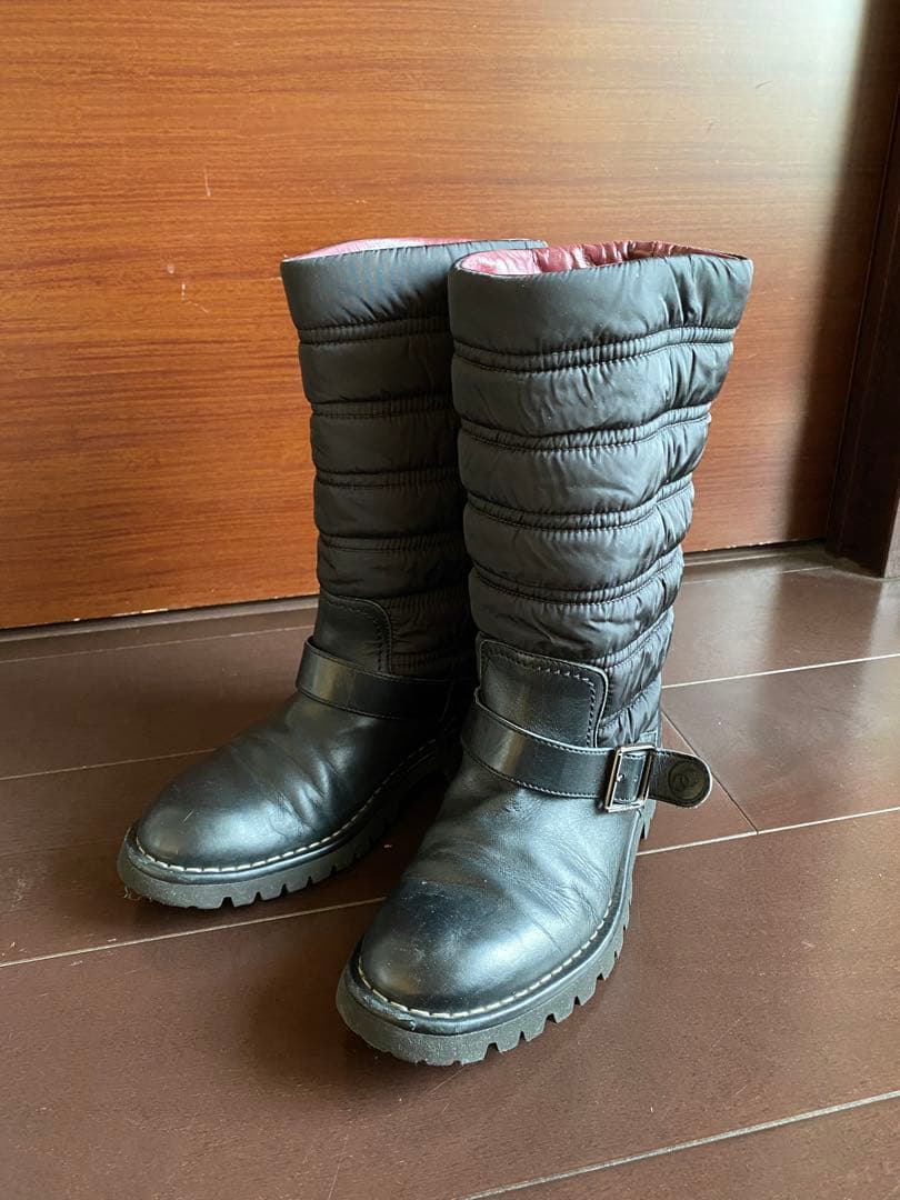 CHANEL キルティングエンジニアブーツ　ブラック　23.5cm