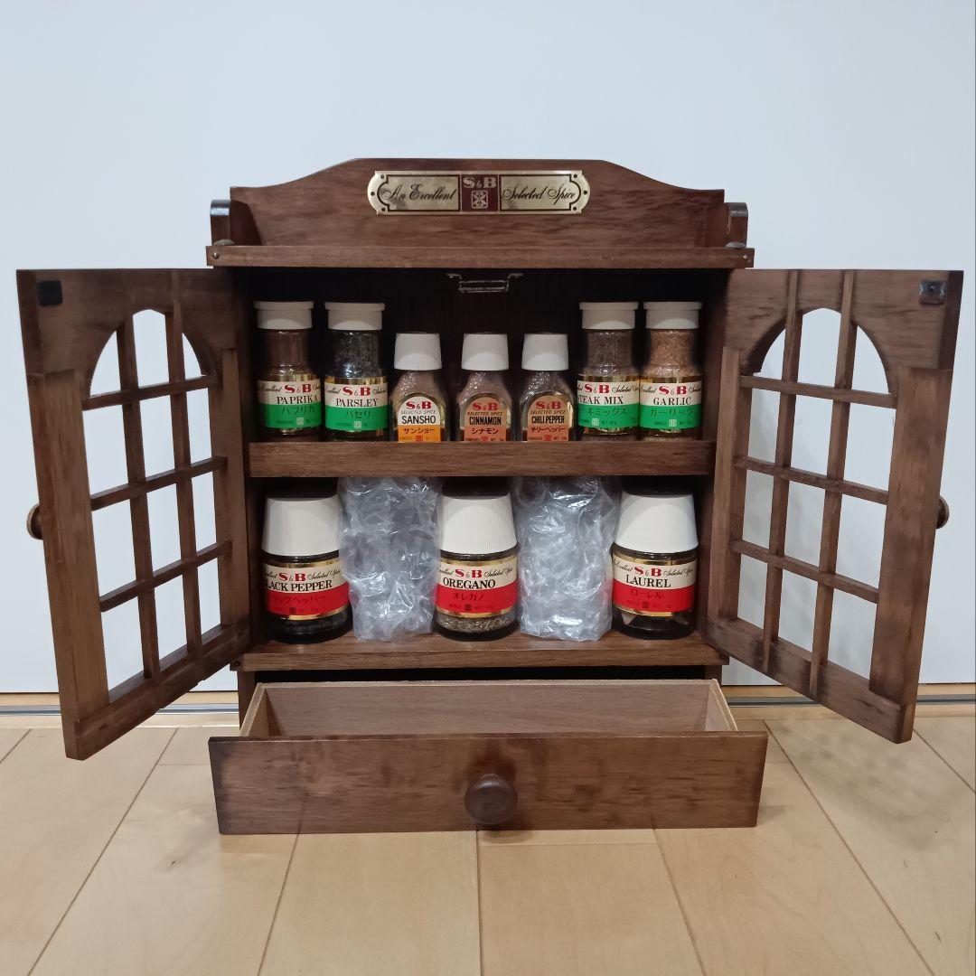 アンティーク木製ラック　S&Bスパイスラック【未使用保管】