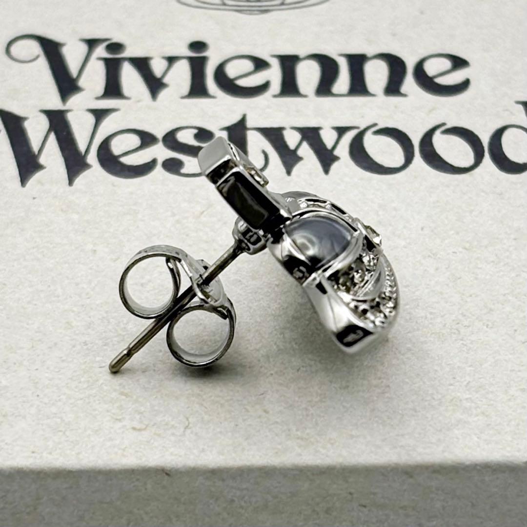 新品 ヴィヴィアンウエストウッド ディアマンテ ハート ピアス グレー 片耳