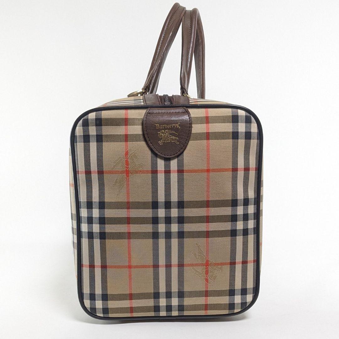 バーバリー　ボストンバッグ　ノバチェック　シャドーホース　キャンバス　旅行かばん