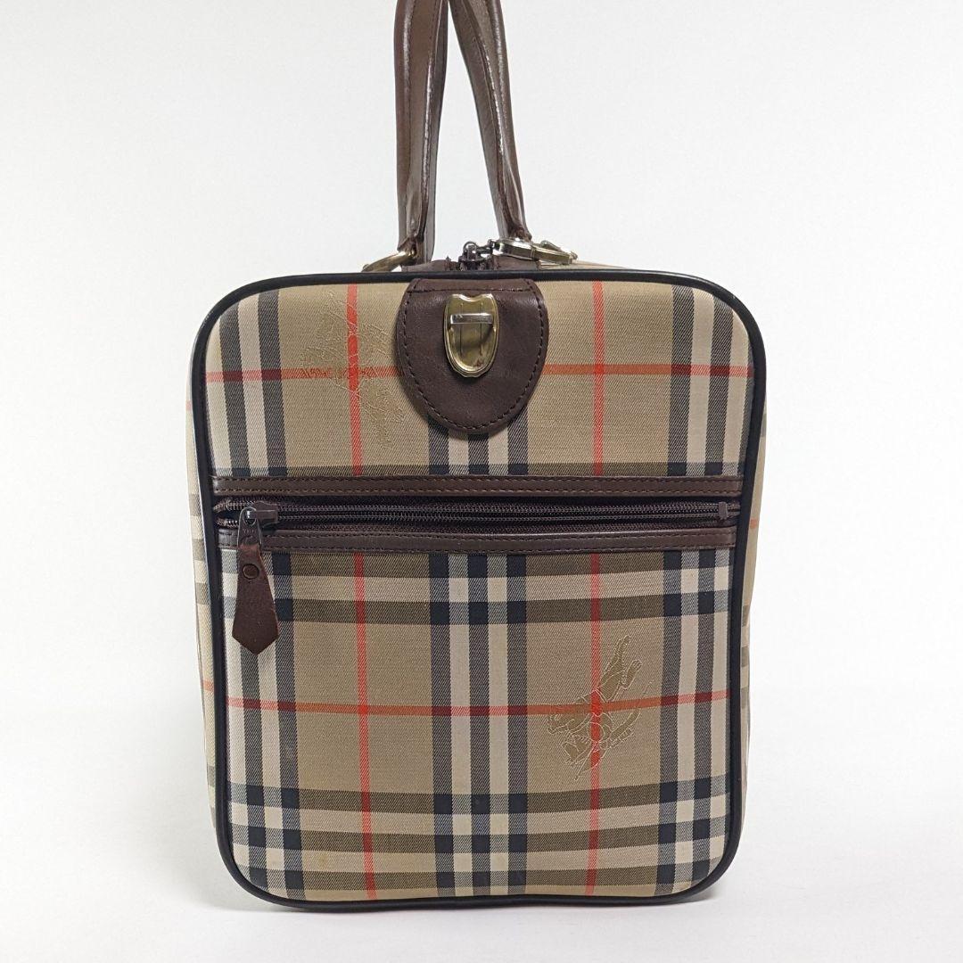 バーバリー　ボストンバッグ　ノバチェック　シャドーホース　キャンバス　旅行かばん