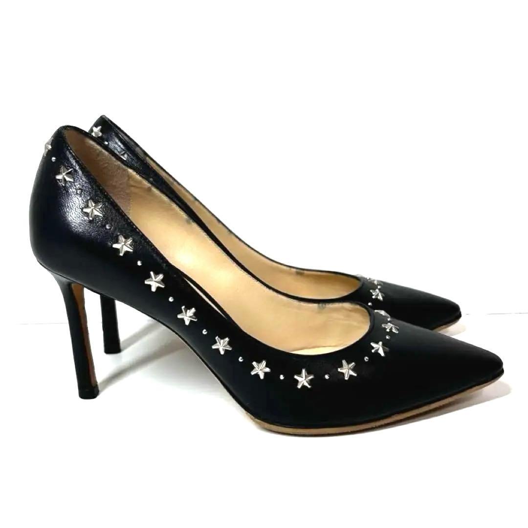 極美品　JIMMY CHOO スタッズ　パンプス ブラック35 1/2