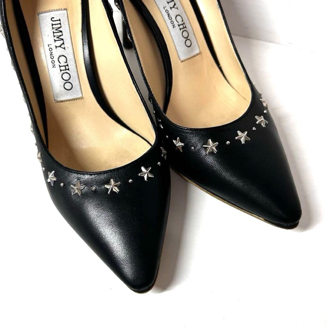 極美品　JIMMY CHOO スタッズ　パンプス ブラック35 1/2