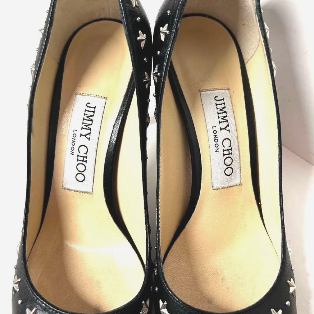 極美品　JIMMY CHOO スタッズ　パンプス ブラック35 1/2