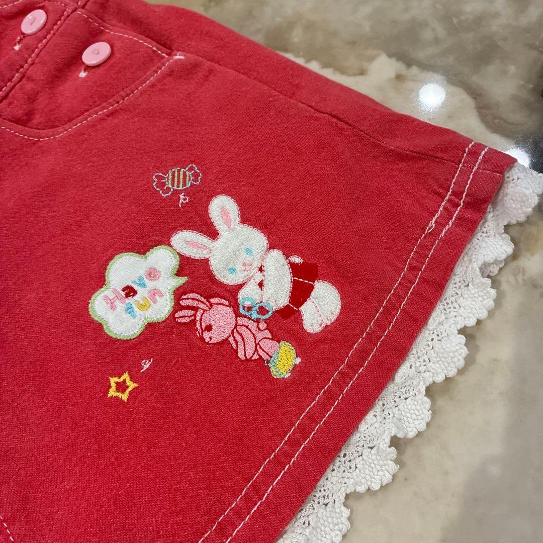 平成レトロ　メゾピアノ　うさぎちゃん　ジャンバースカート90cm