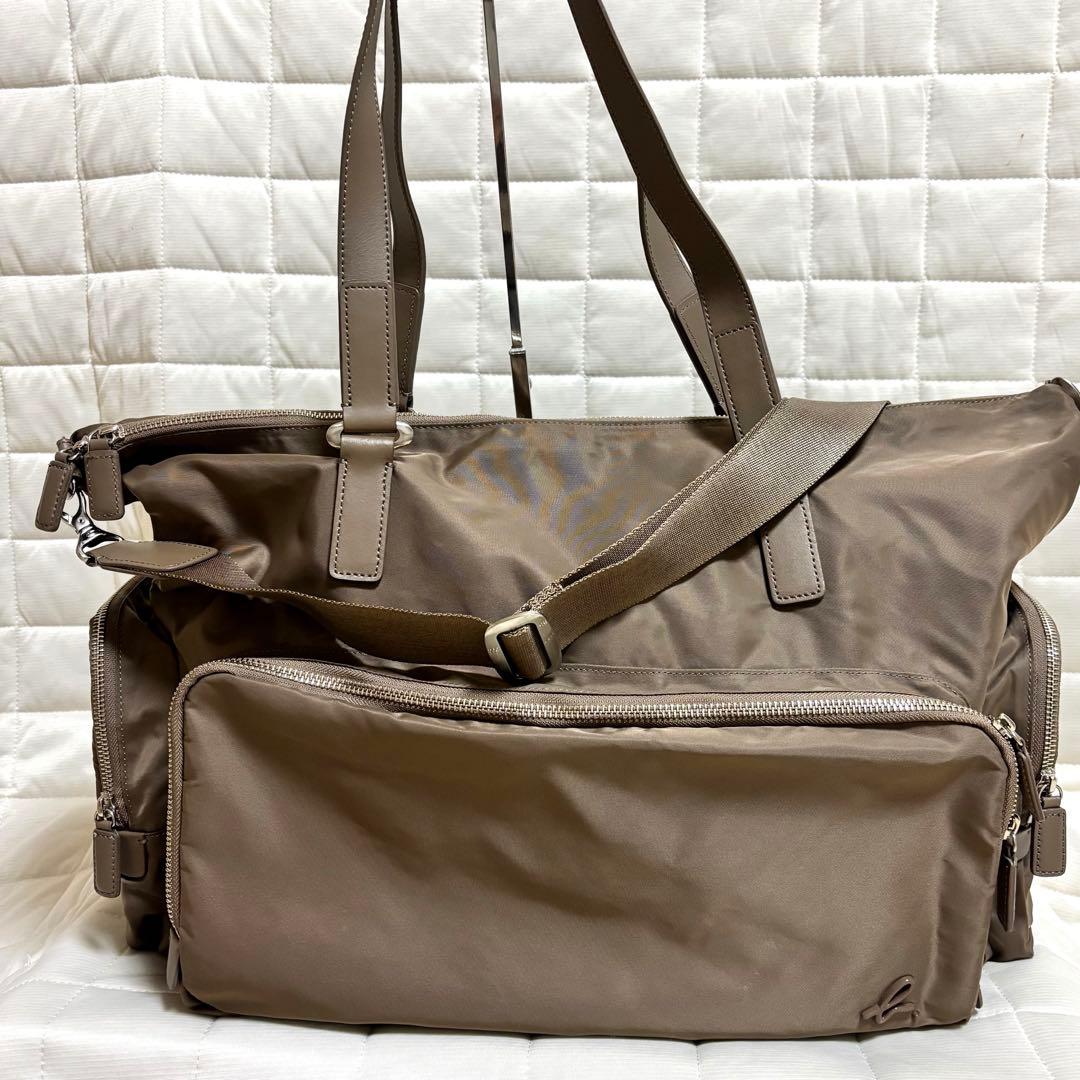 美品☆アニエスベー　大容量　ボストンバッグ　2way 茶色　ブラウン