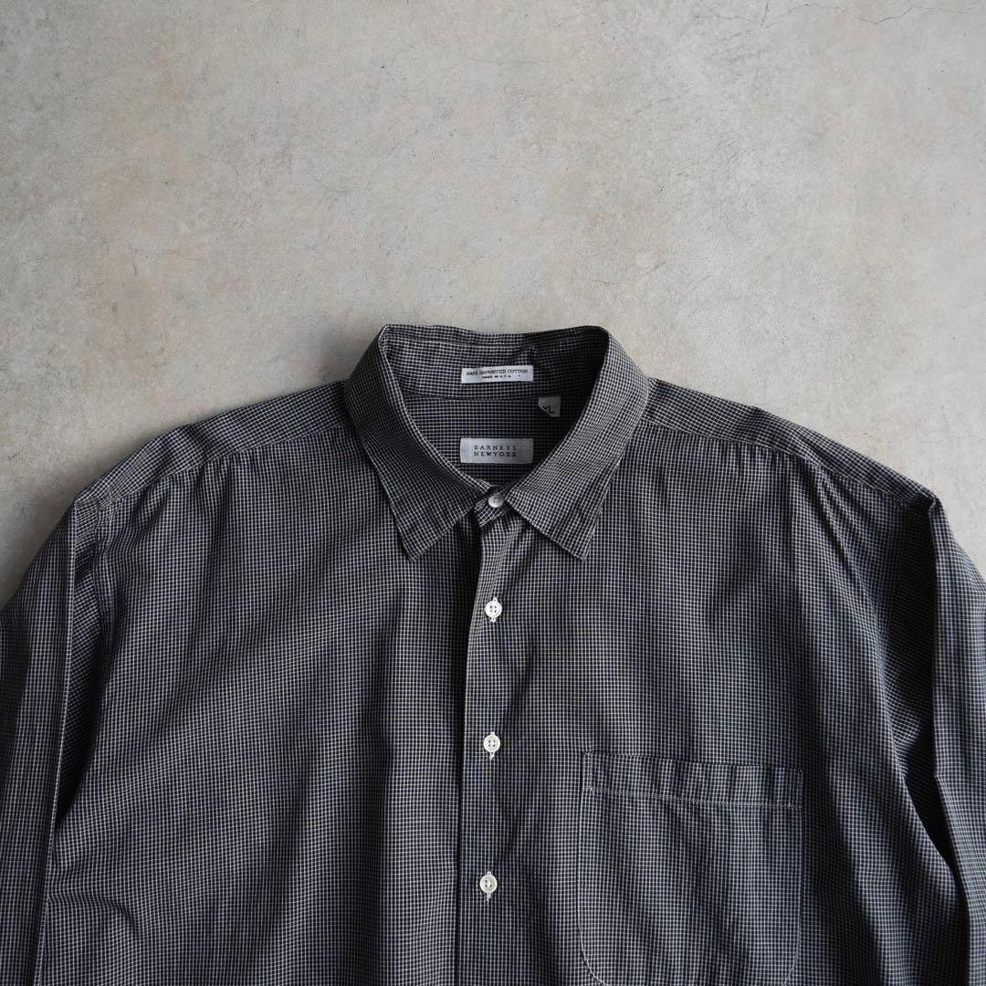 90s バーニーズニューヨーク グラフチェック長袖シャツ XL USA製 黒白