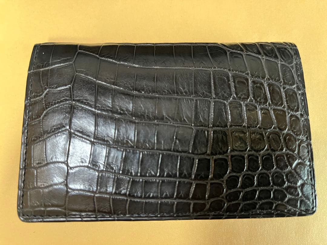青木鞄 クロコダイル 名刺ケース マットブラック 無双