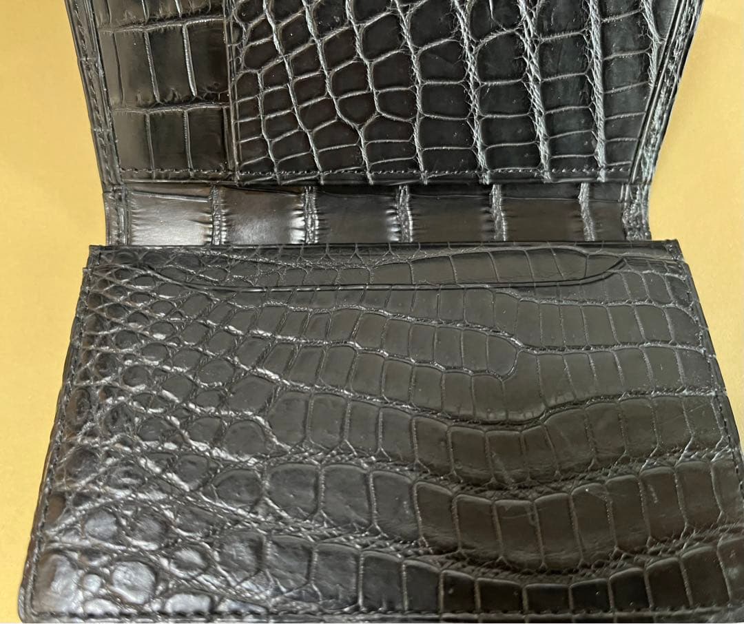 青木鞄 クロコダイル 名刺ケース マットブラック 無双