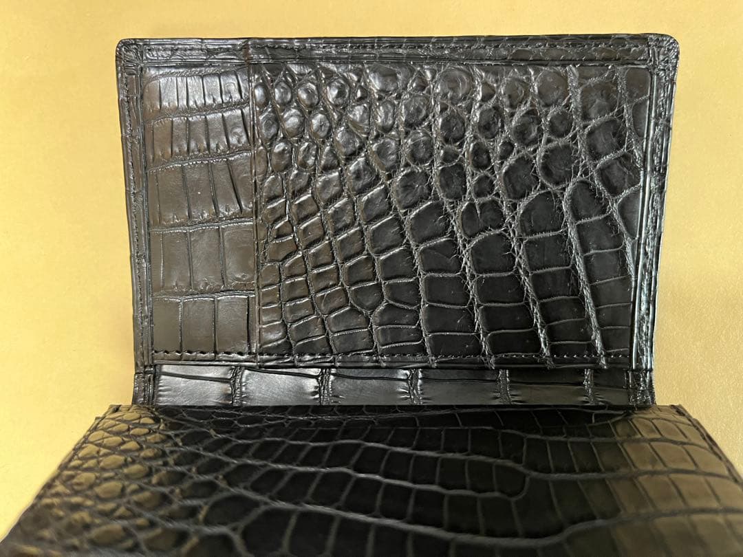 青木鞄 クロコダイル 名刺ケース マットブラック 無双