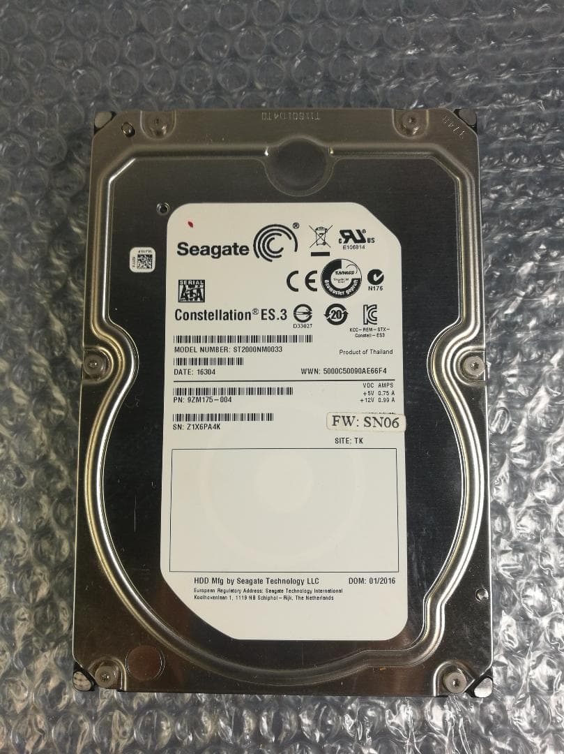 Seagate Constellation ES.3 2TB HDD 4台