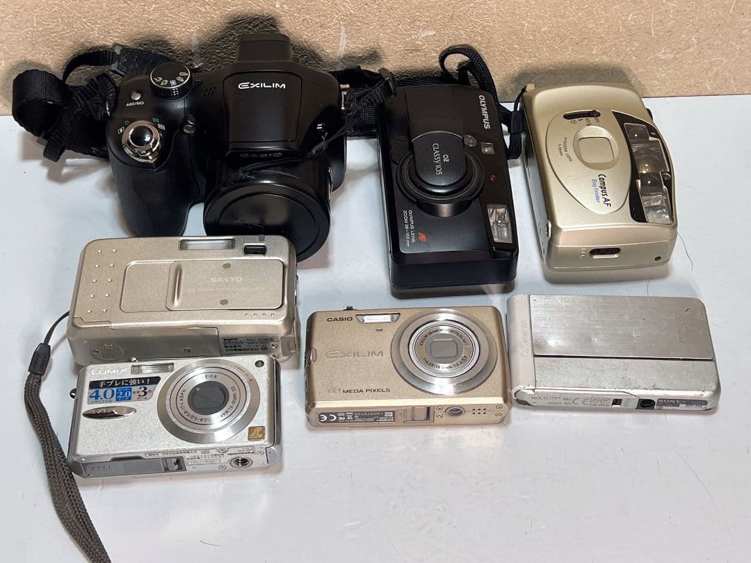 コンパクトデジタルカメラとフィルムカメラ7台セット、ジャンク