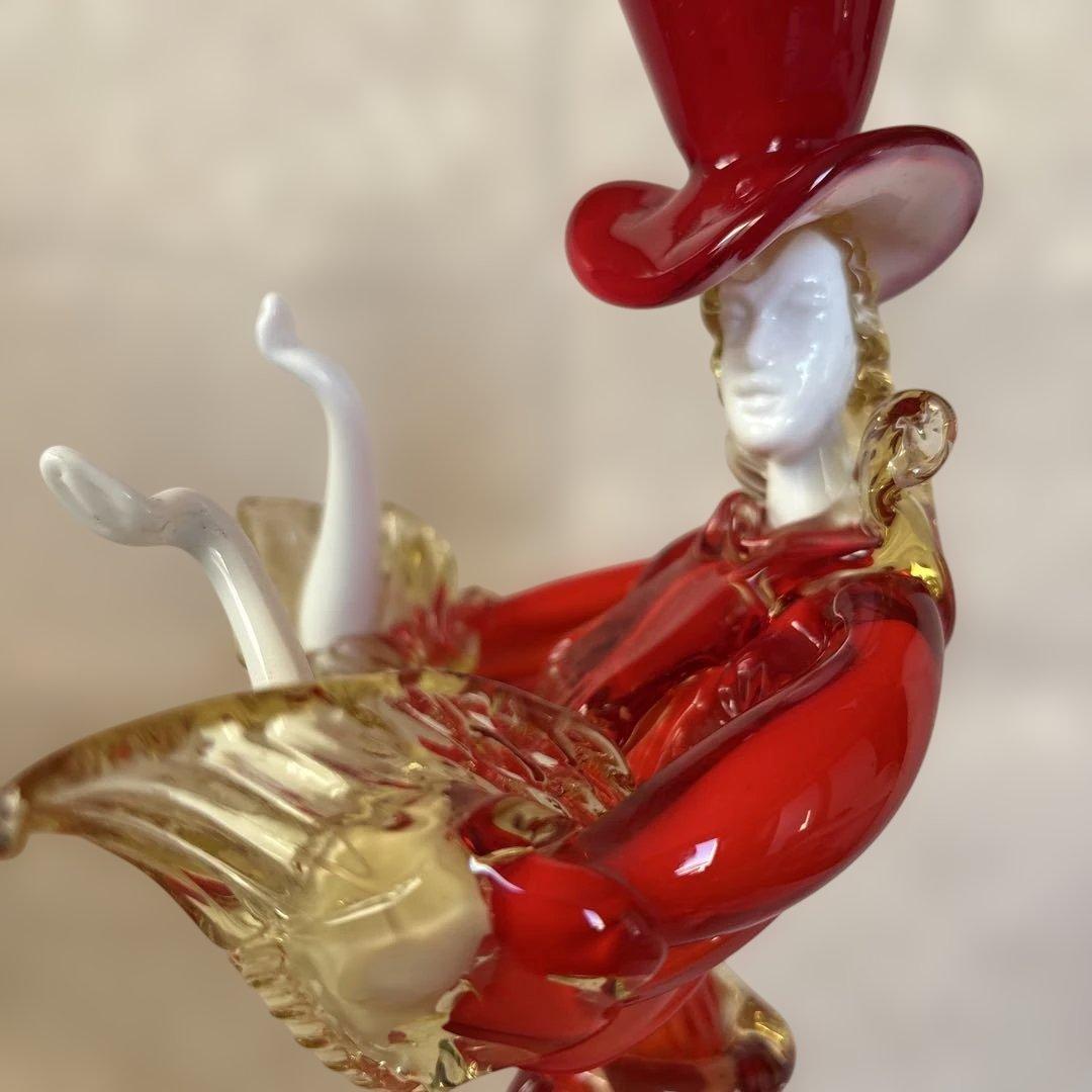 ベネチアングラス　ペア人形　ムラーノ　アンティーク