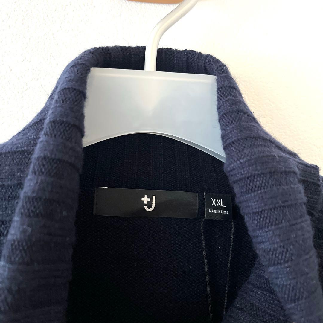 UNIQLO +J カシミヤブレンド タートルネックセーター XXL ネイビー