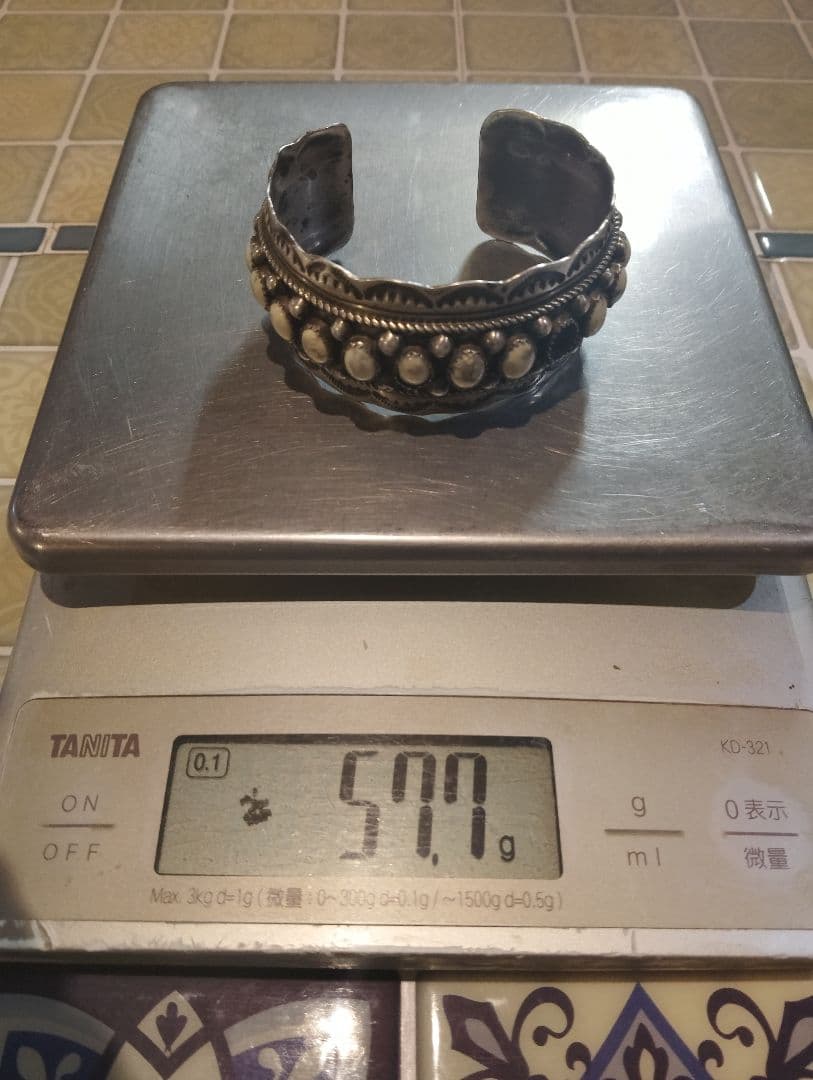 ま*】様 総重量57.7g　ホワイトバッファロー特注ブレス　ナバホ　ズニ　キムタ