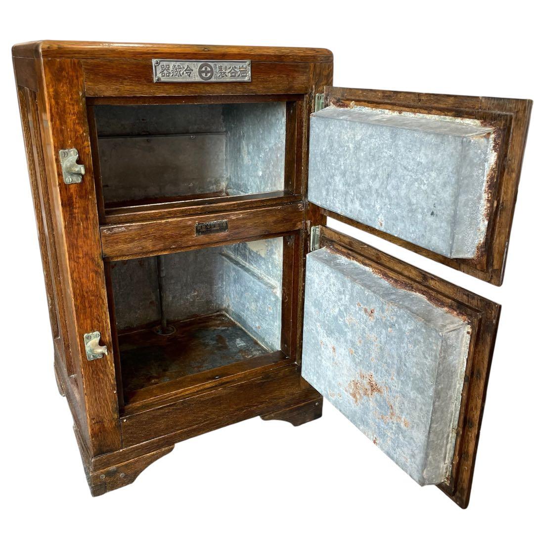 岩谷製 冷蔵器 木製冷蔵庫 アンティーク 氷冷蔵庫 古道具什器 昭和レトロ 希少