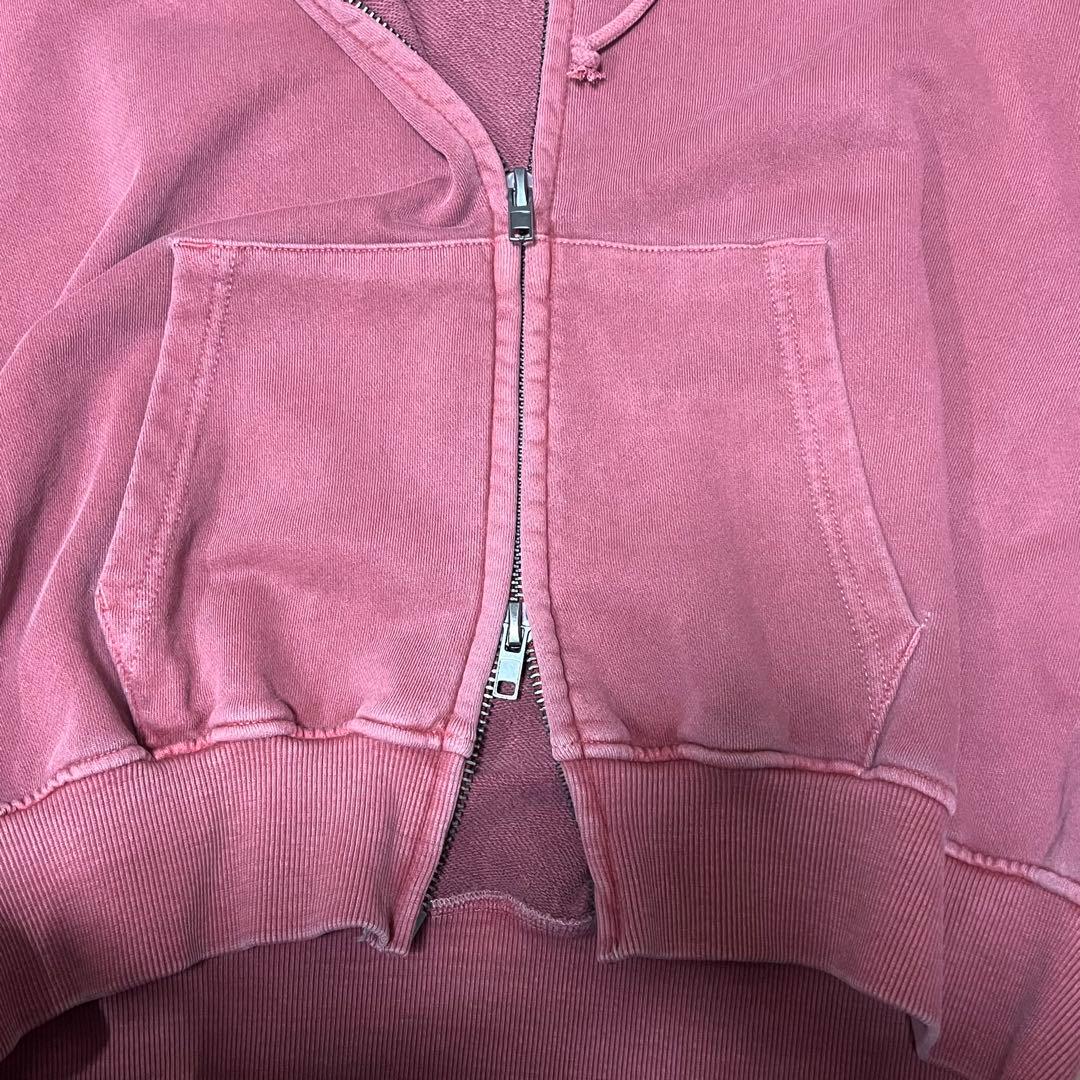 【ペル】ADAMASTE ピンク　ダブルジップショートフーディー【短丈】L