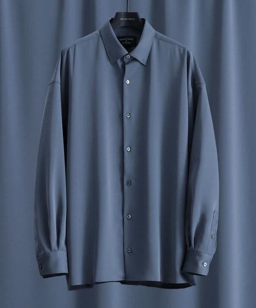 超高級★極美品◎COLD　DRY　ロングスリーブシャツ　ブルーグレー　TOKYO