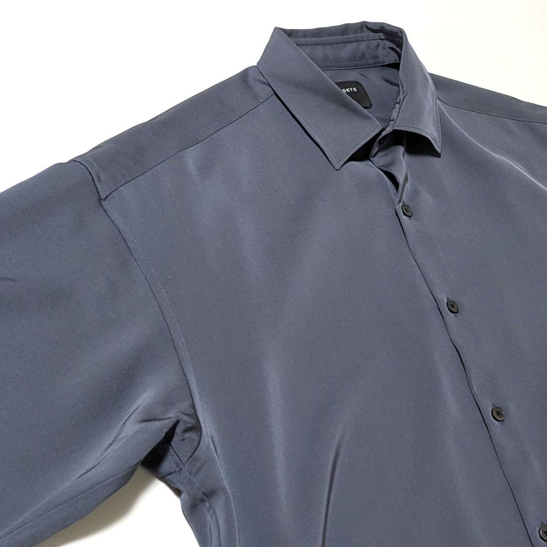超高級★極美品◎COLD　DRY　ロングスリーブシャツ　ブルーグレー　TOKYO