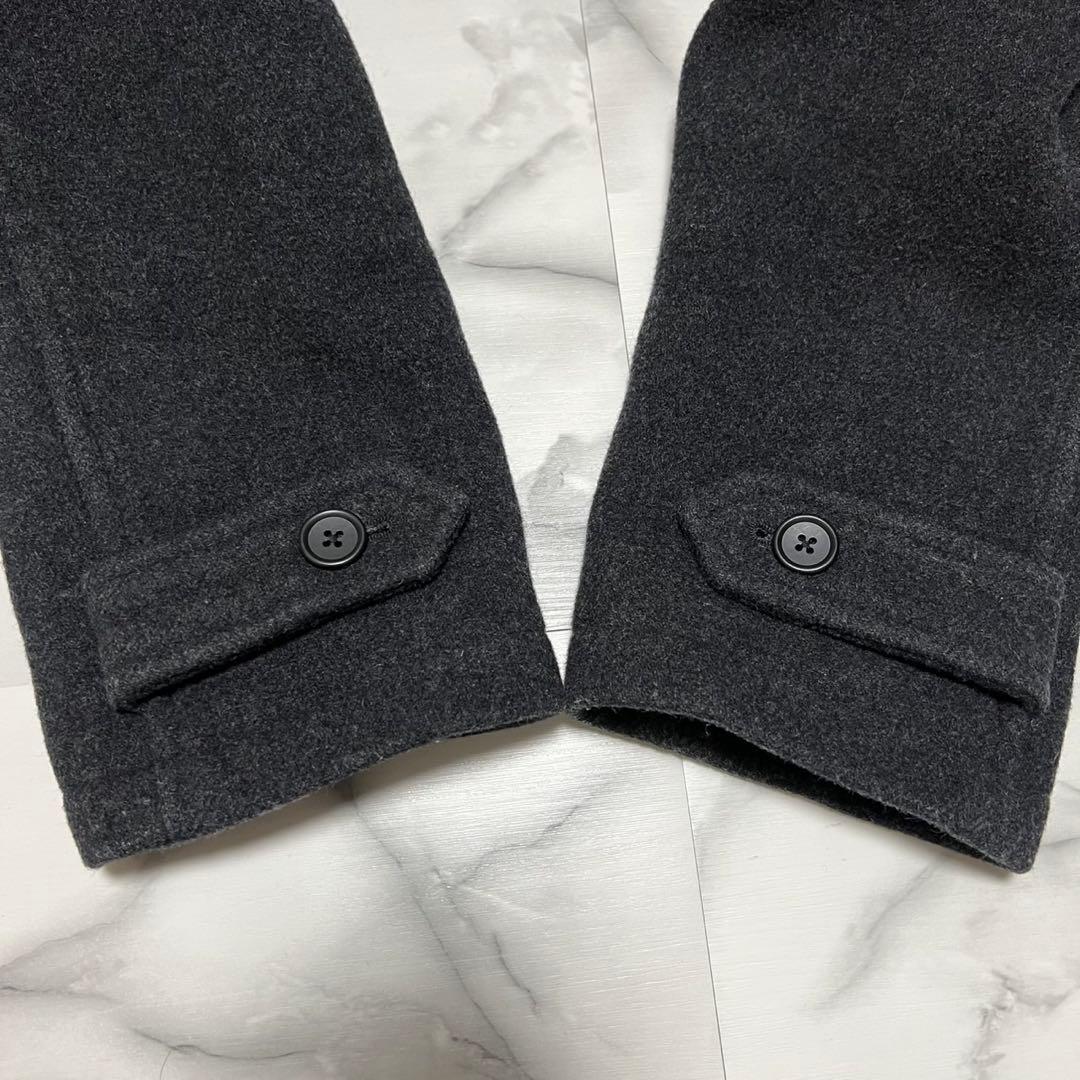 【美品】イーストボーイ　ダッフルコート　イタリア製生地　チャコール　チェック