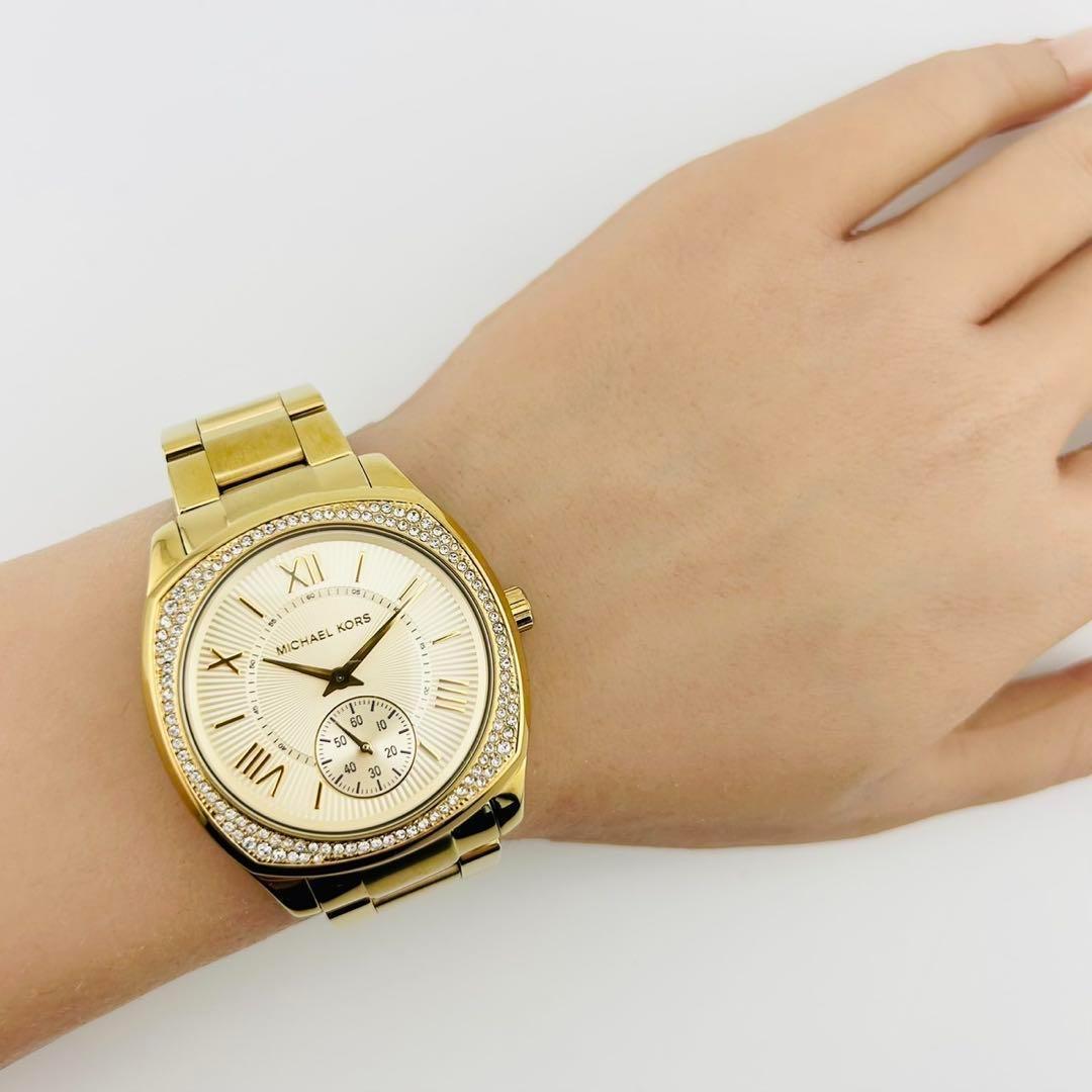 【希少/電池交換済】MICHAEL KORS 腕時計　ゴールド スモールセコンド